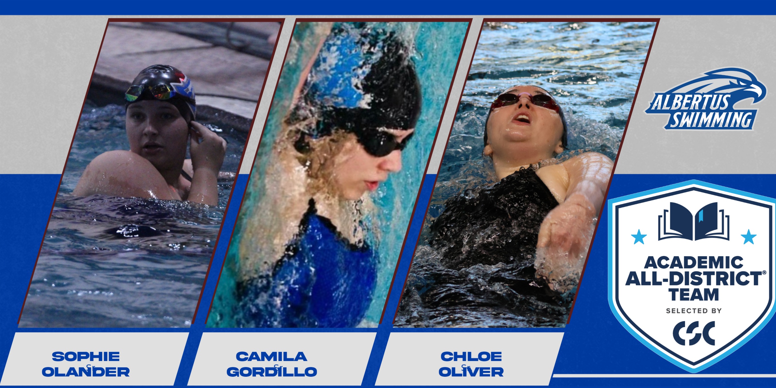 Three Women's Swimmers Named To CSC All-District Team